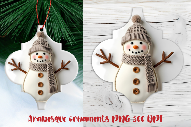 Arabesque Christmas snowman ornament PNG | Christmas design
