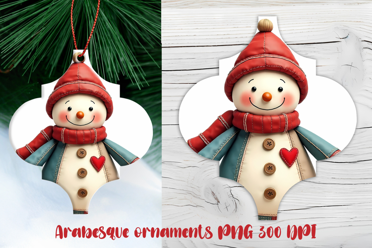 Arabesque Christmas snowman ornament PNG | Christmas design