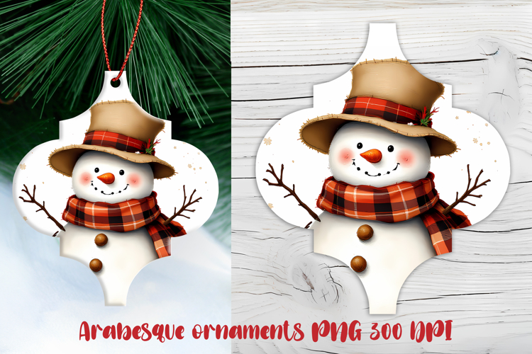 Arabesque Christmas snowman ornament PNG | Christmas design