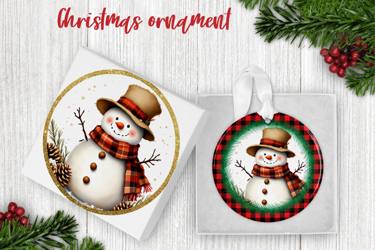 Snowman ornaments PNG | Christmas sublimation design