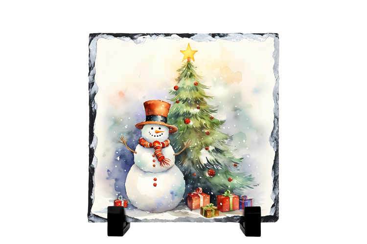 Christmas cute snowman slate PNG | Christmas sublimation