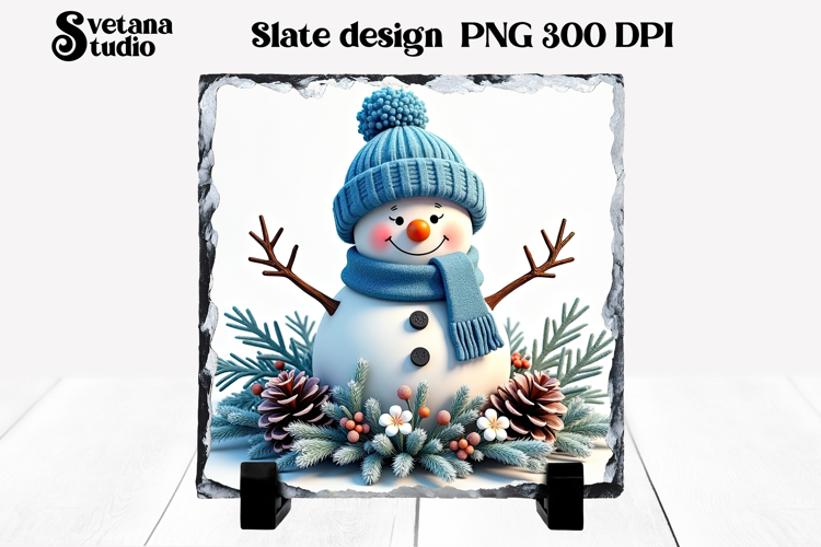 Christmas cute snowman slate | Christmas pillow sublimation