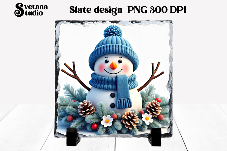 Christmas cute snowman slate | Christmas pillow sublimation