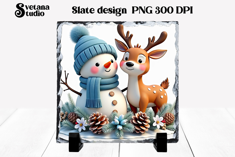 Christmas cute snowman slate | Christmas pillow sublimation