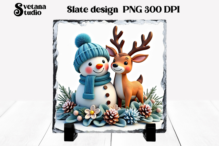 Christmas cute snowman slate | Christmas pillow sublimation
