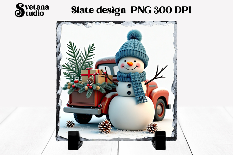 Christmas cute snowman slate | Christmas pillow sublimation