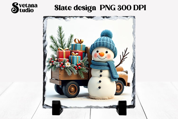 Christmas cute snowman slate | Christmas pillow sublimation