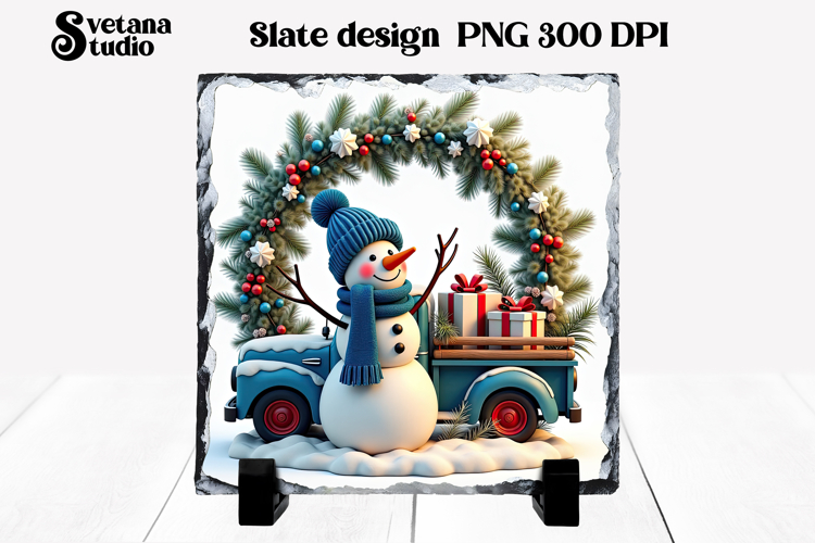 Christmas cute snowman slate | Christmas pillow sublimation