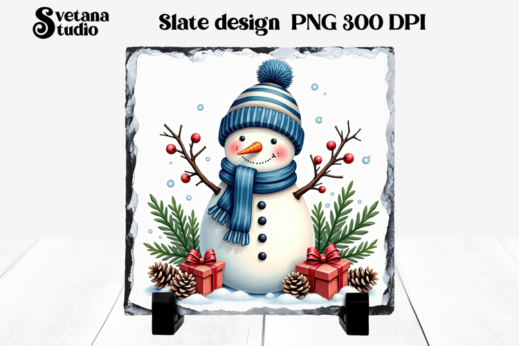 Christmas cute snowman slate | Christmas pillow sublimation