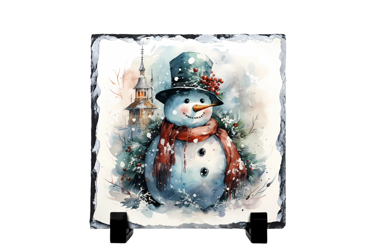 Christmas cute snowman slate PNG | Christmas sublimation