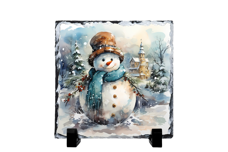 Christmas cute snowman slate PNG | Christmas sublimation