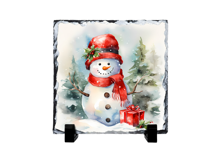 Christmas cute snowman slate PNG | Christmas sublimation