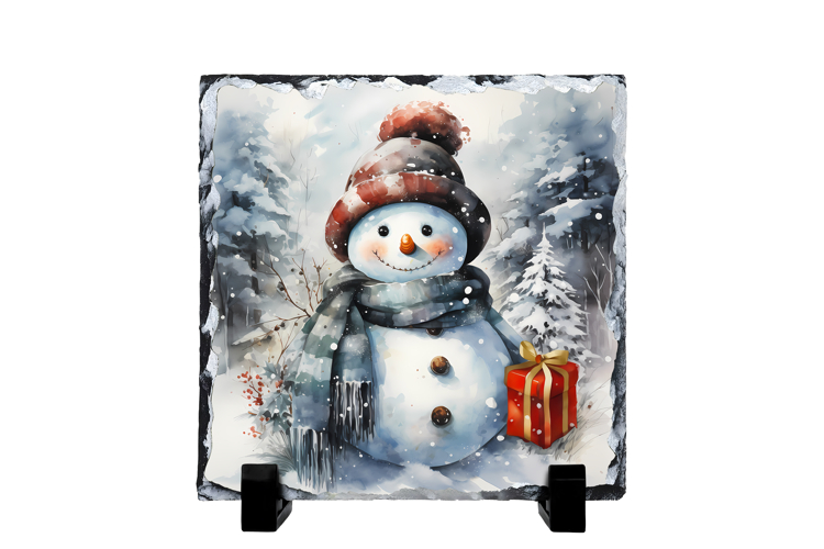 Christmas cute snowman slate PNG | Christmas sublimation