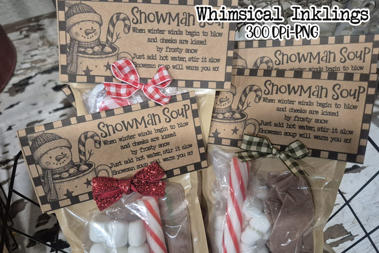 Snowman Soup-Christmas Cocoa Printable Bag Topper