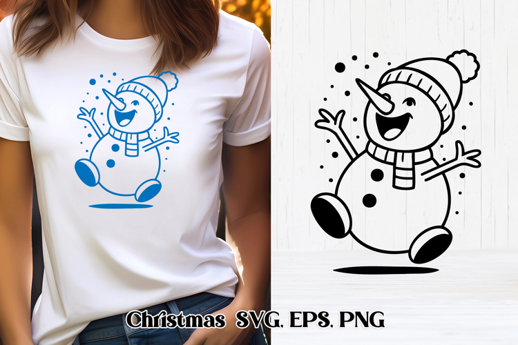 Cute Snowman Svg Image 7