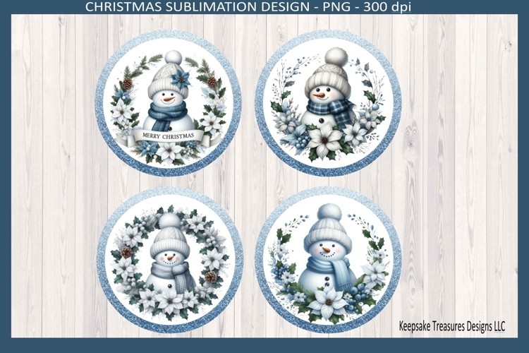 Winter Snowmen Christmas Ornaments Sublimation Png