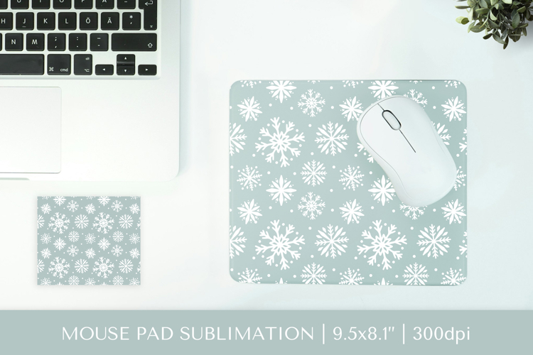 Winter mouse pad sublimation design. Snowflakes mousepad 02