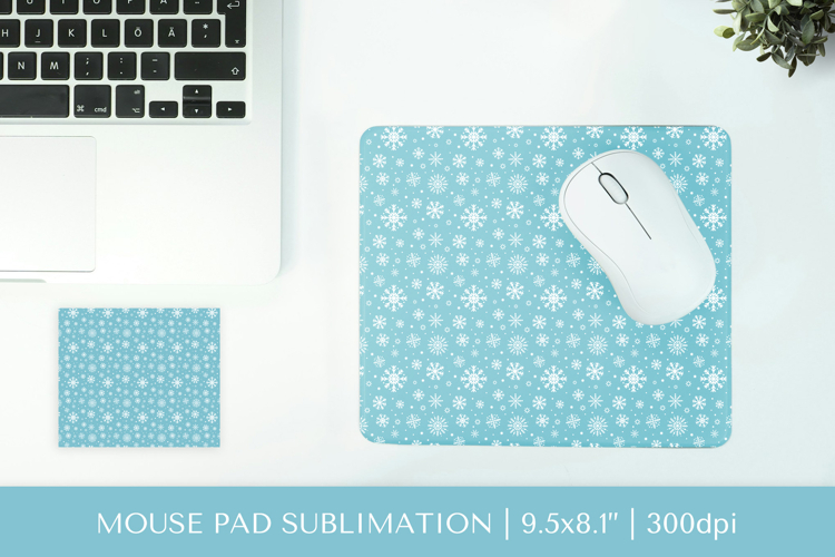 Winter mouse pad sublimation design. Snowflakes mousepad 03