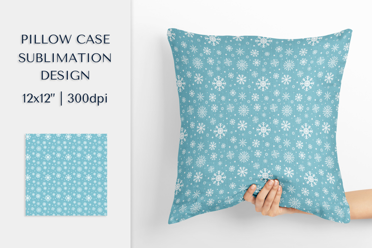 Winter Pillow Case Sublimation Design. Snowflakes Pillow 003