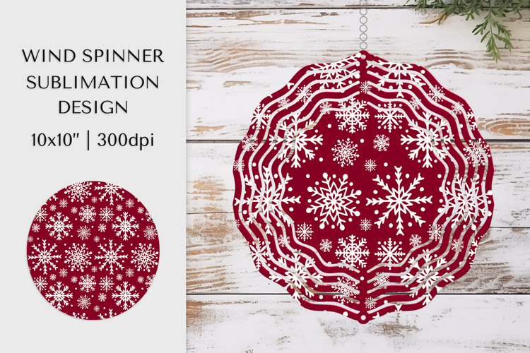 Winter Wind Spinner Sublimation. Christmas Spinner Design 07