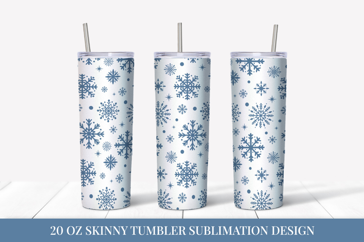 Snowflake tumbler sublimation wrap. Winter tumbler design