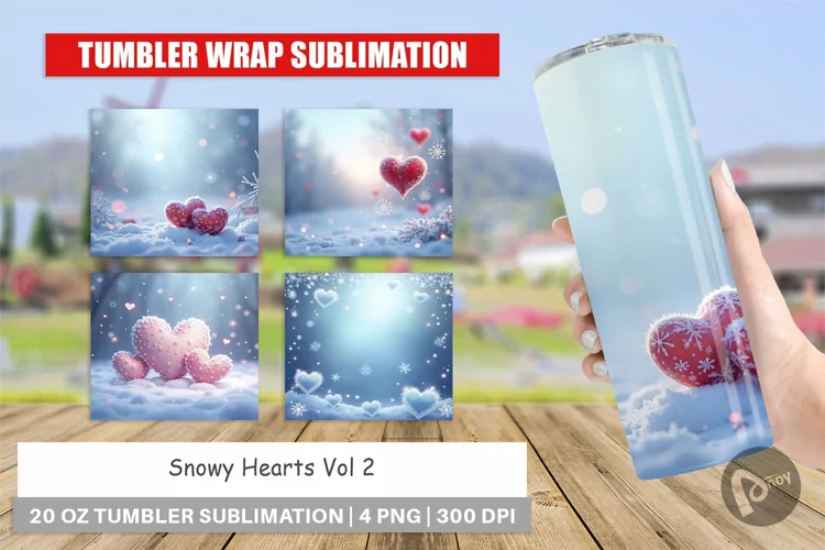 Tumbler Snow Hearts