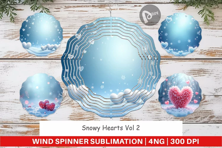 Wind Spinner Snow Hearts