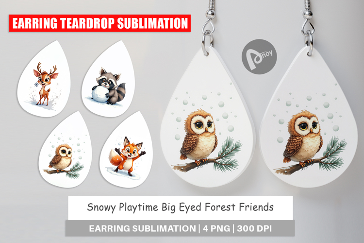 Snowy Playtime Forest Earring