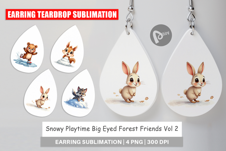 Snowy Playtime Forest Earring
