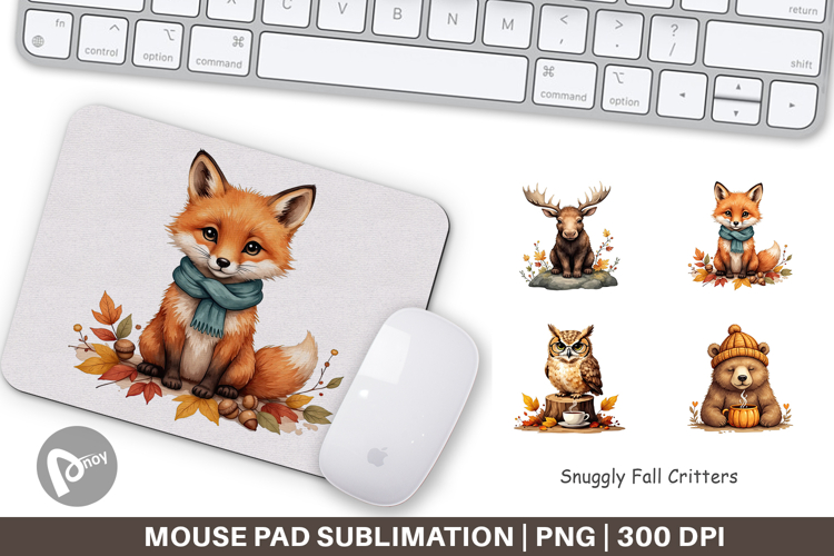 Mouse Pad Snuggly Fall Critters