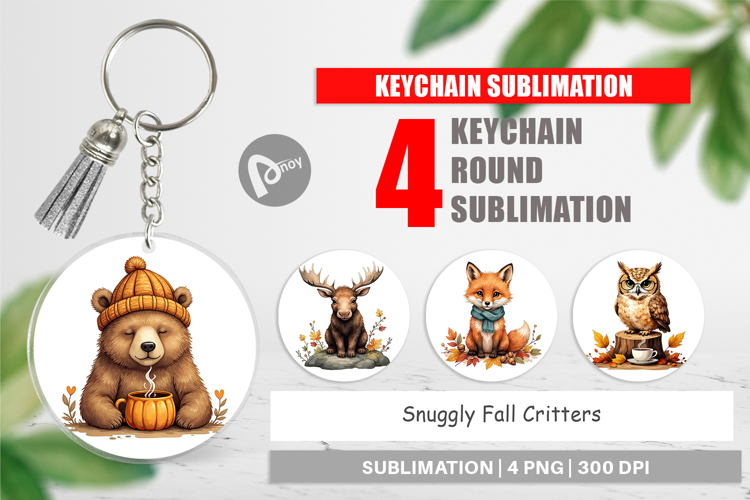 Keychain Snuggly Fall Critters