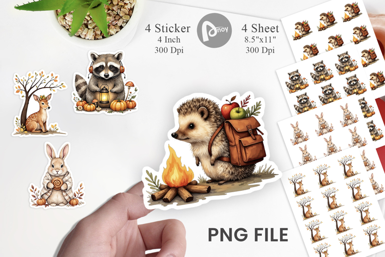 Snuggly Fall Critters Sticker