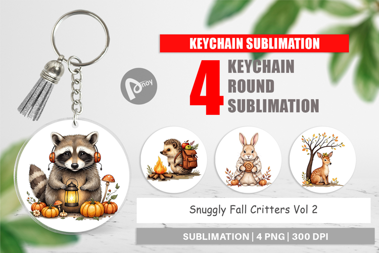 Keychain Snuggly Fall Critters