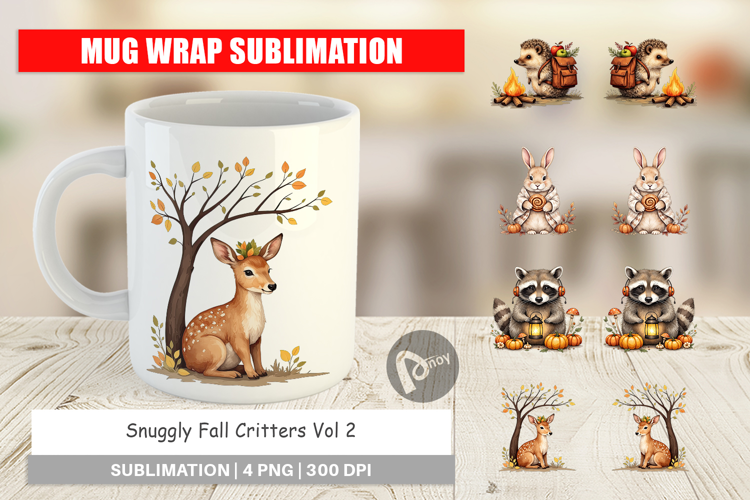 Mug Wrap Snuggly Fall Critters