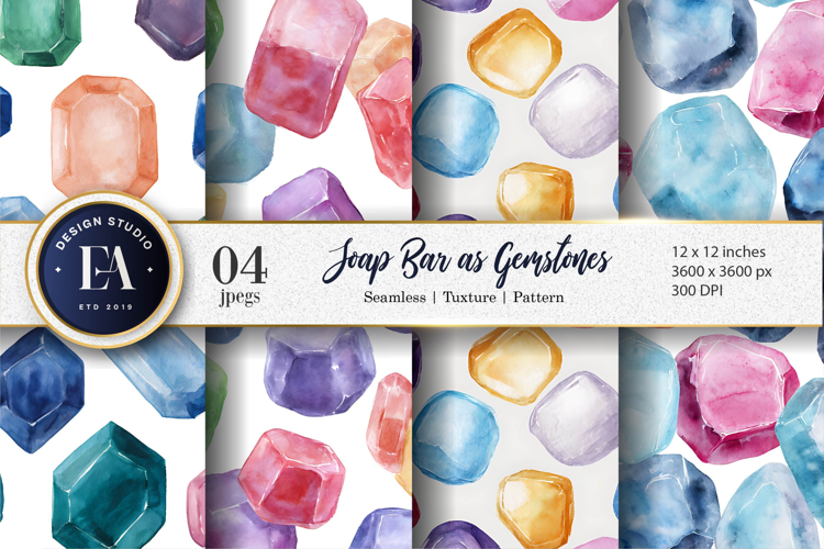 Cute Soap Bars Resembling Precious Crystals Digital Paper