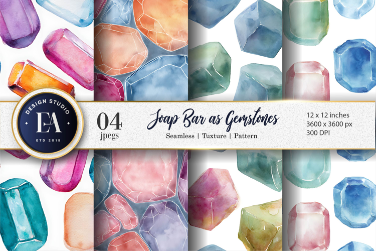 Cute Soap Bars Resembling Precious Crystals Digital Paper