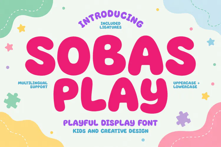 Sobas Play Display Font Kids Creative Design