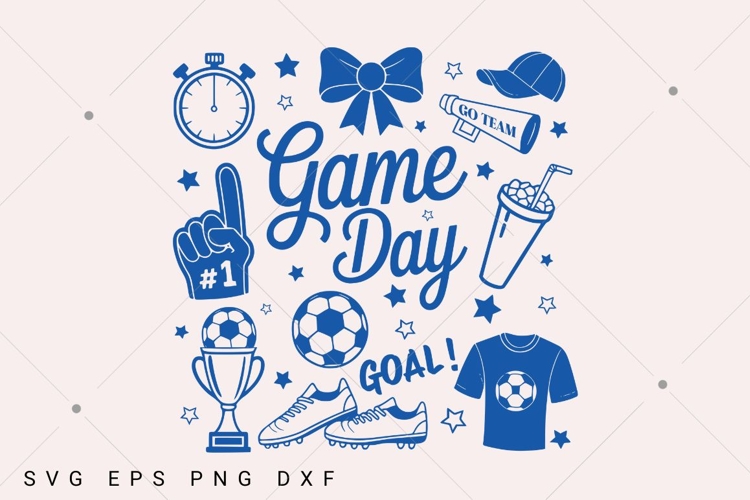 Soccer Doodles PNG SVG, Game Day SVG, Hand Drawn Doodle