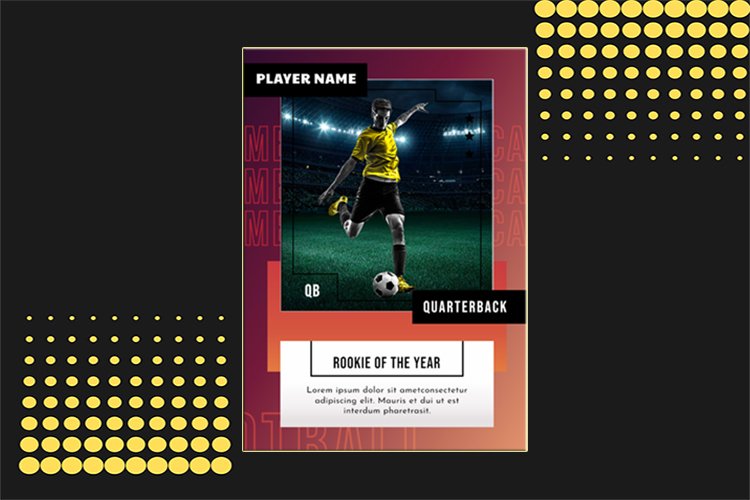 Soccer trading Card template
