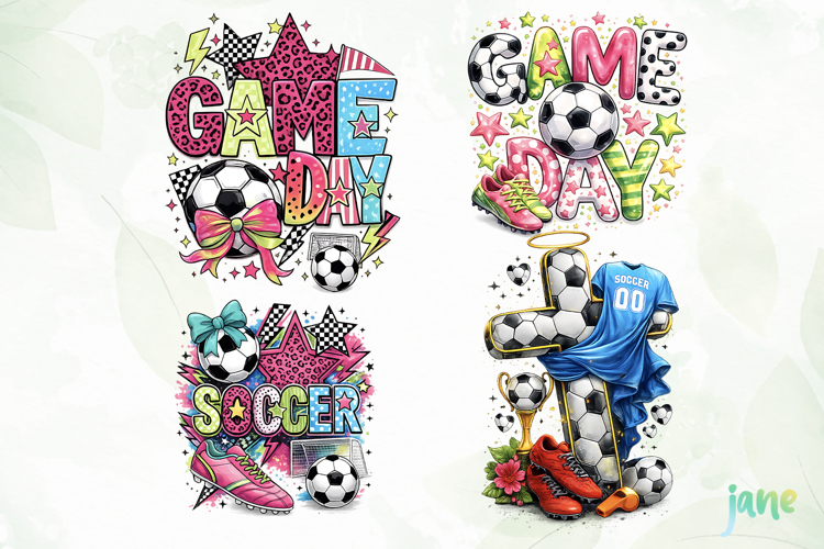 Soccer typography png