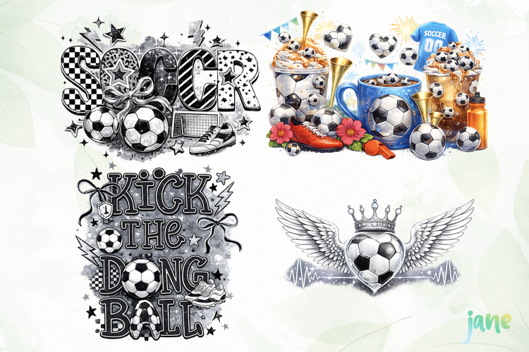 Soccer typography png