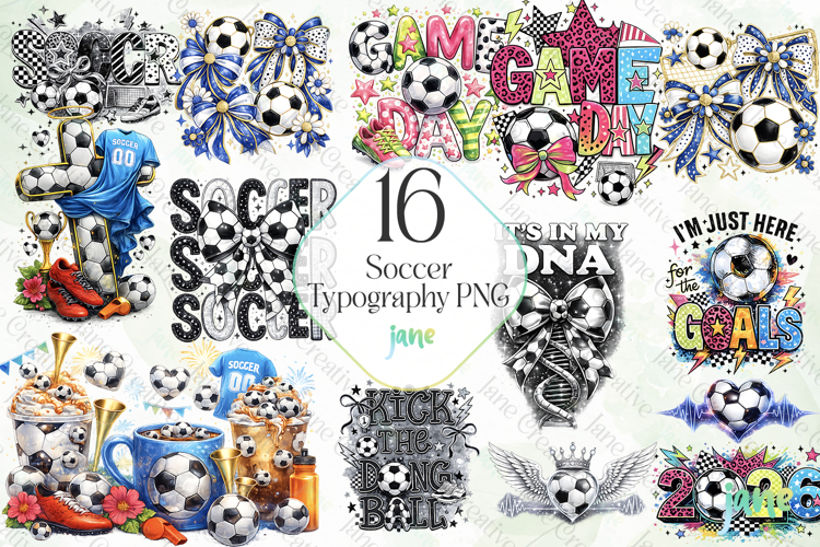 Soccer Typography Png Clipart