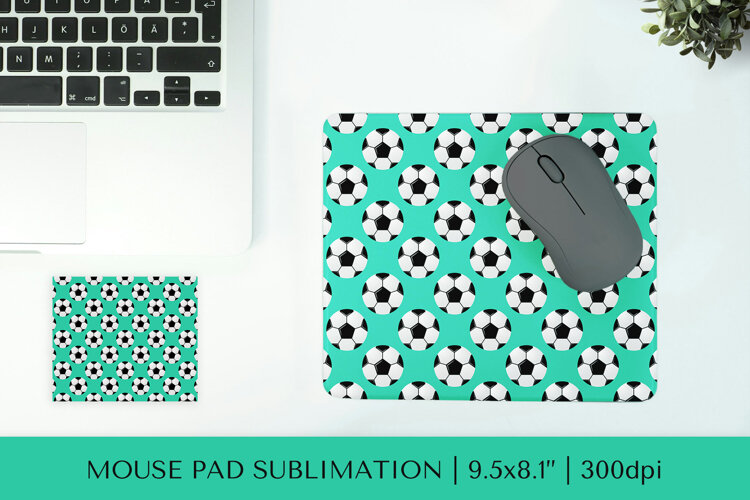 Soccer balls pad sublimation design. Sports mousepad 017 example image 1