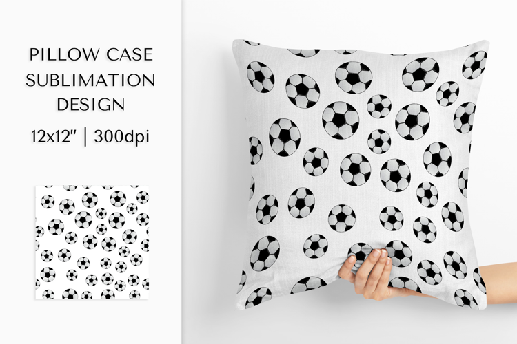 Soccer balls Pillow Case Sublimation Design. Pillow cover 03