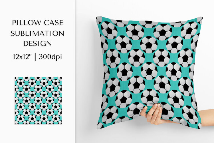 Soccer balls Pillow Case Sublimation Design. Pillow cover 04 example image 1