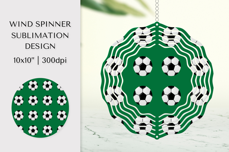Soccer Balls Wind Spinner Sublimation Design PNG 007