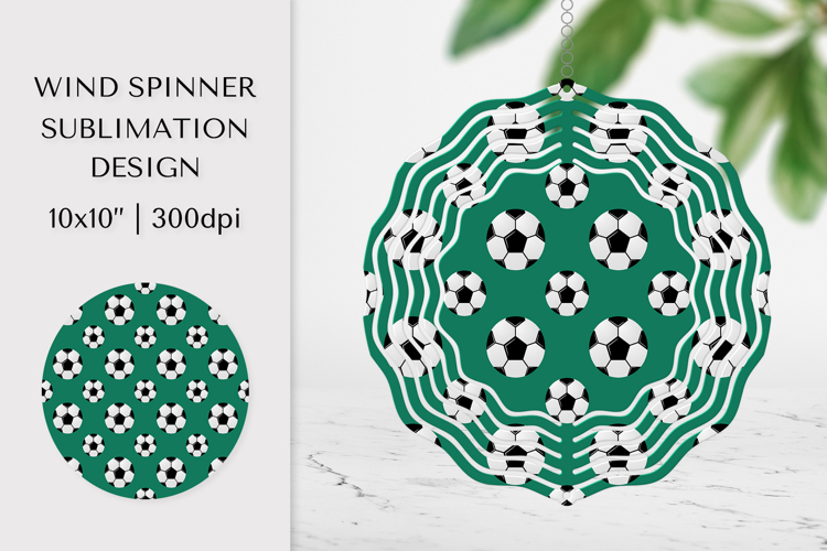 Soccer Balls Wind Spinner Sublimation Design PNG 009
