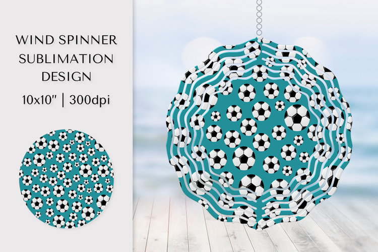 Soccer Balls Wind Spinner Sublimation Design PNG 011