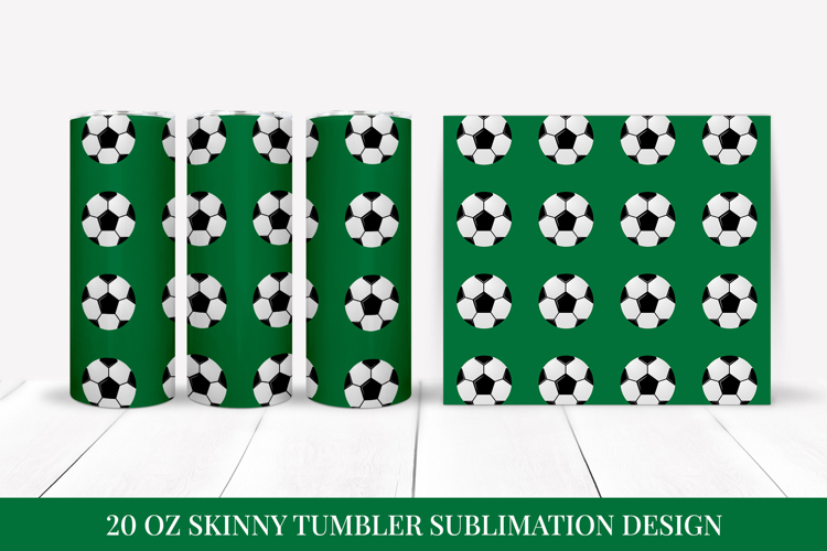 Soccer Balls Skinny Tumbler Wrap Sublimation Design 07