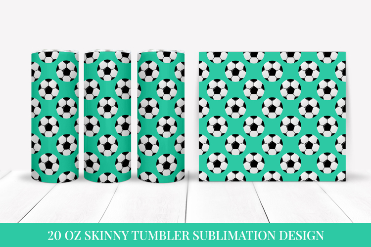 Soccer Balls Skinny Tumbler Wrap Sublimation Design 08